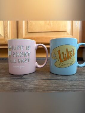 Gilmore Girls 'Luke's' Blue Mug & Pink Quote Mug